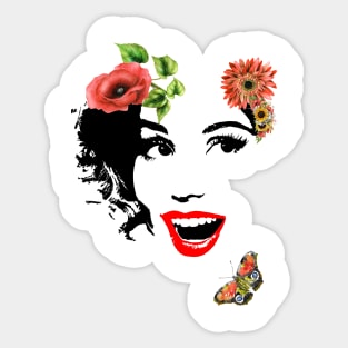 Floral face Sticker